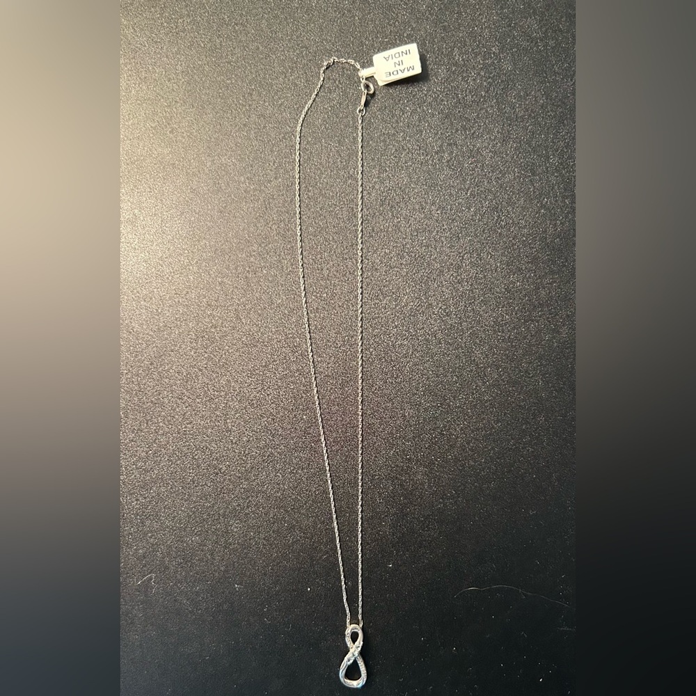 Silver Crystal Infinity Pendant Necklace
